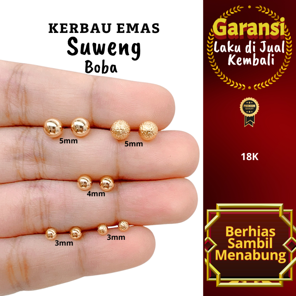 S 1068 Kerbau Emas Suweng Boba Warna 18K