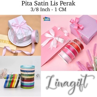 

( Rol 20 Yard ) PITA SATIN LIST PERAK 3/8 INCH SATEN LIS PERAK 10MM - PITA KADO SILK RIBBON 1CM