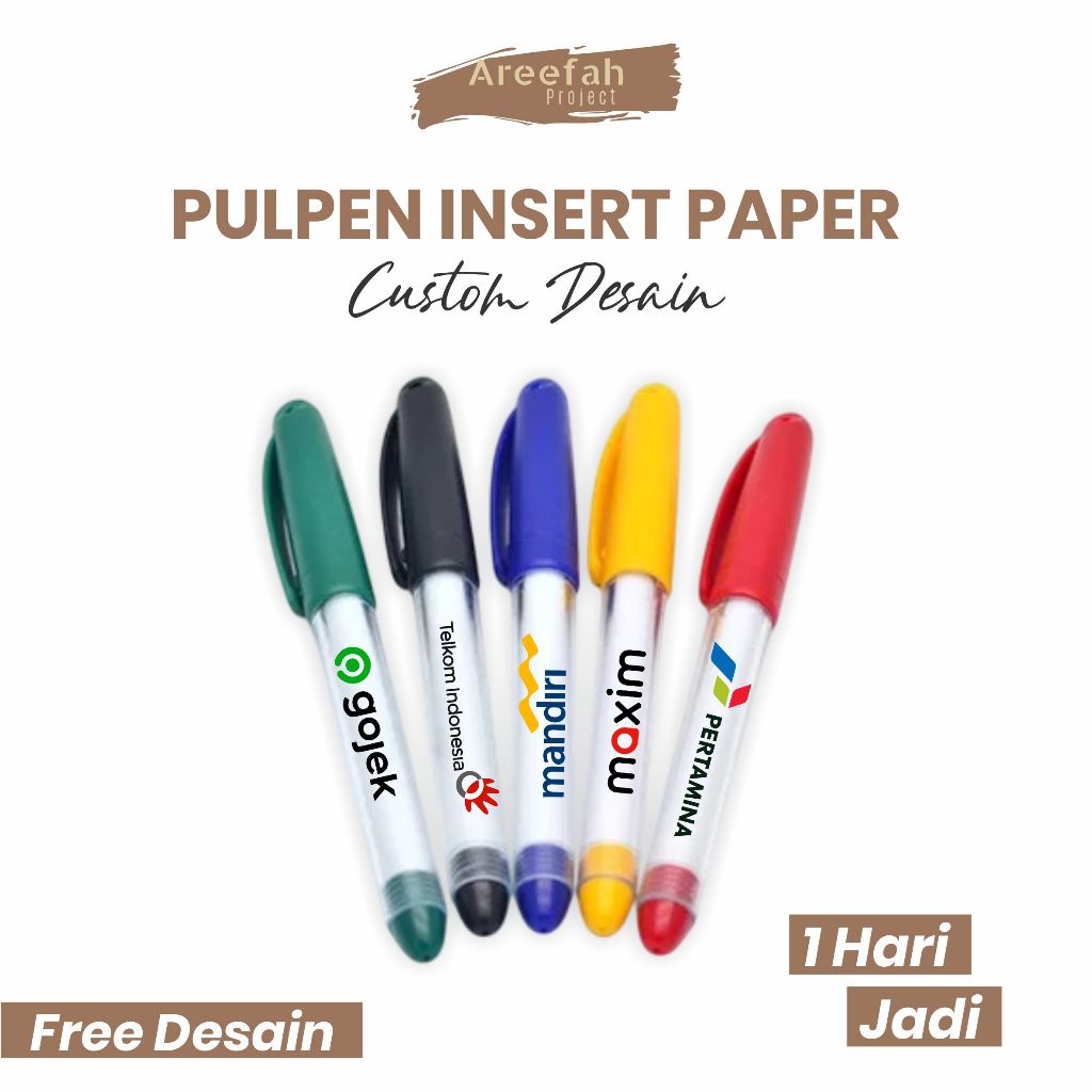 

Areefah Pulpen Custom Insert Paper | Pulpen Insert Paper Bebas Desain | Pulpen Promosi | Pulpen Souvenir