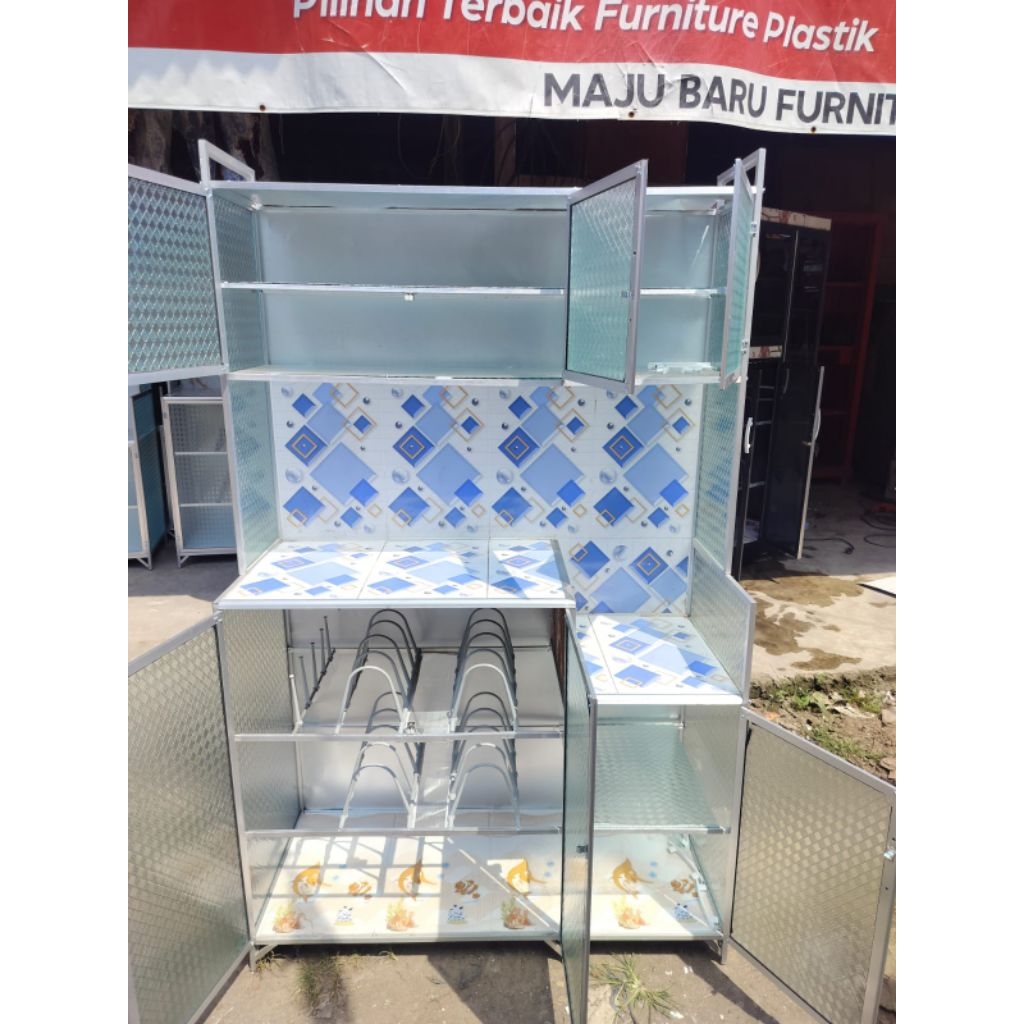 rak piring aluminium 3 pintu