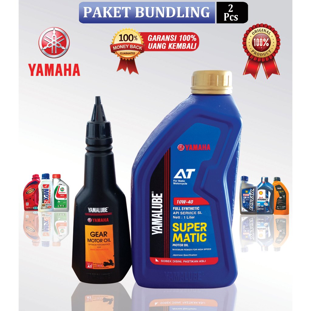 OLI MOTOR YAMALUBE SUPER MATIC 4T 1 LITER + OLI GARDAN  ORIGINAL
