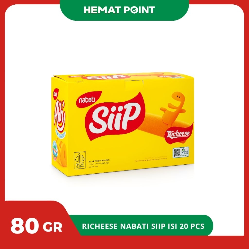 

Richeese Nabati Siip Isi 20 PCS - 1 Pack Richeese Nabati Siip Rasa Keju 80 gr