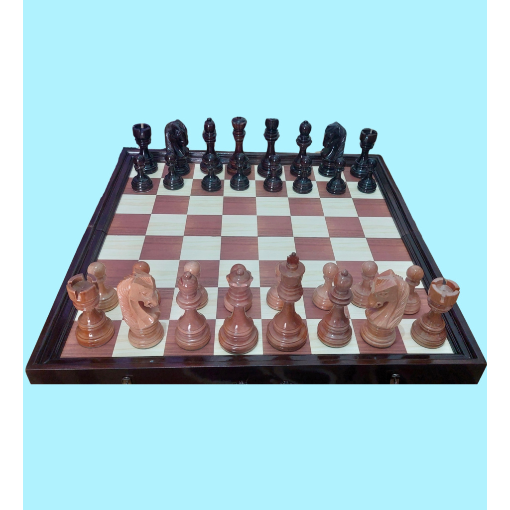 Catur Kayu Jati Box Papan Jumbo Besar Ukuran 80 Centimeter