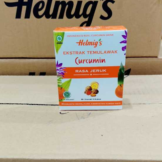 

HELMIG'S CURCUMIN rasa orange/mango isi 5 scht minuman temulawak