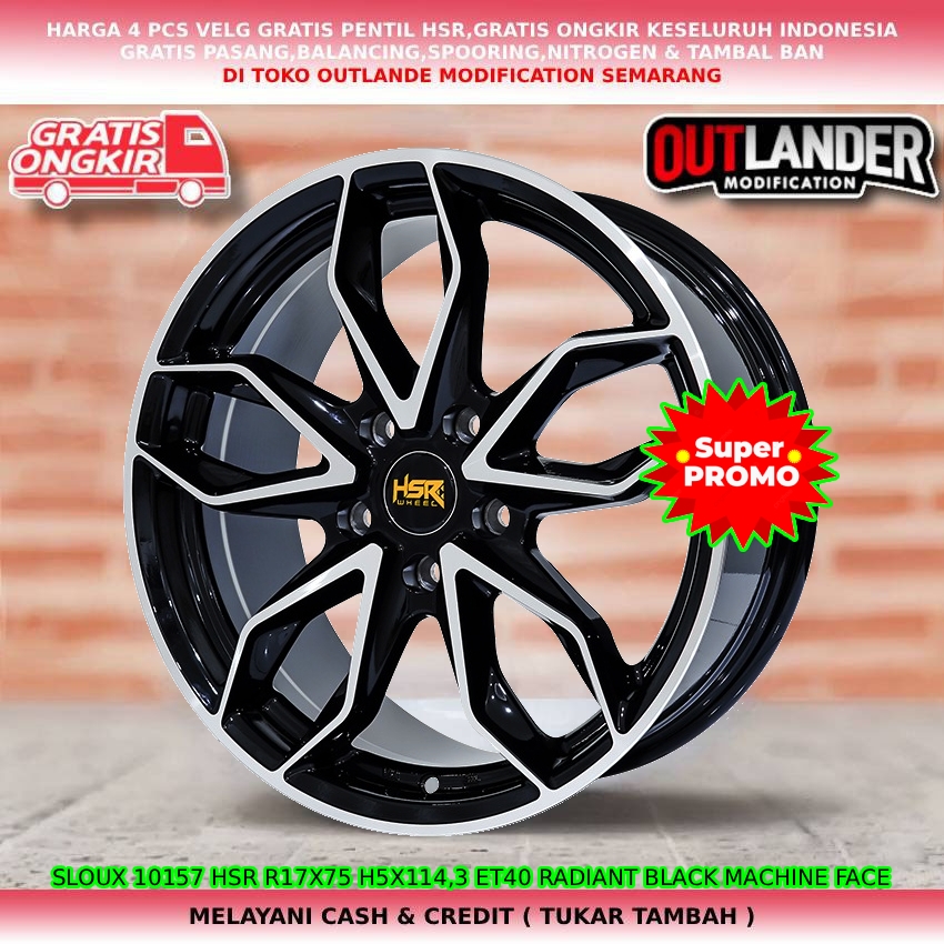 velg racing hsr velg R17 untuk mobil Harier Camry Alphard Ertiga Xtrail Mazda3 dll hsr sloux R17