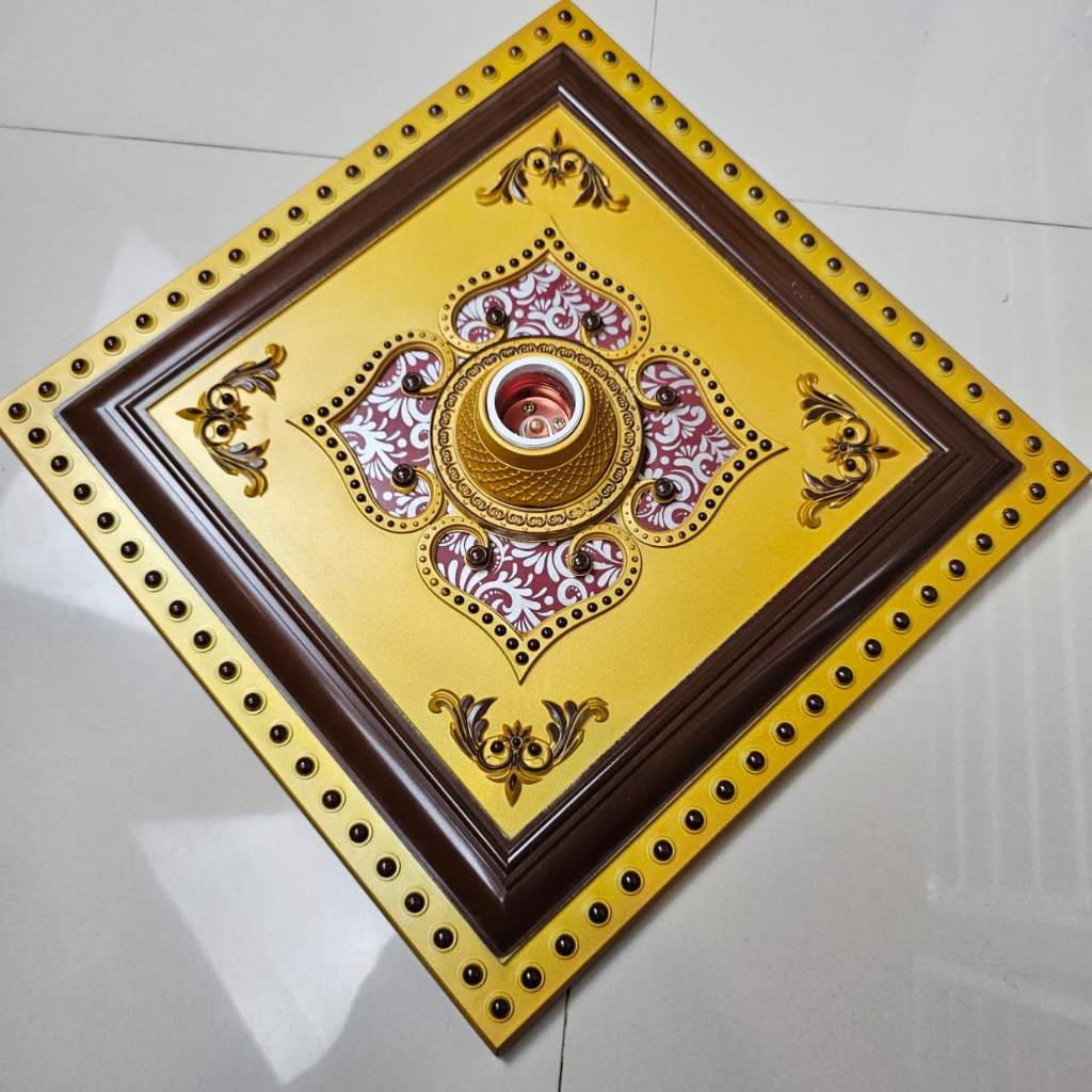 Qlola Money Ornament Lampu Plafon Pvc 30X30 / Hiasan Plafon Pvc Minimalis Hitam