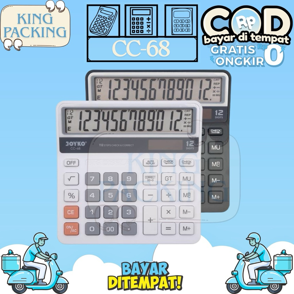 

Joyko Kalkulator CC-68 12 Digit Anti Slip