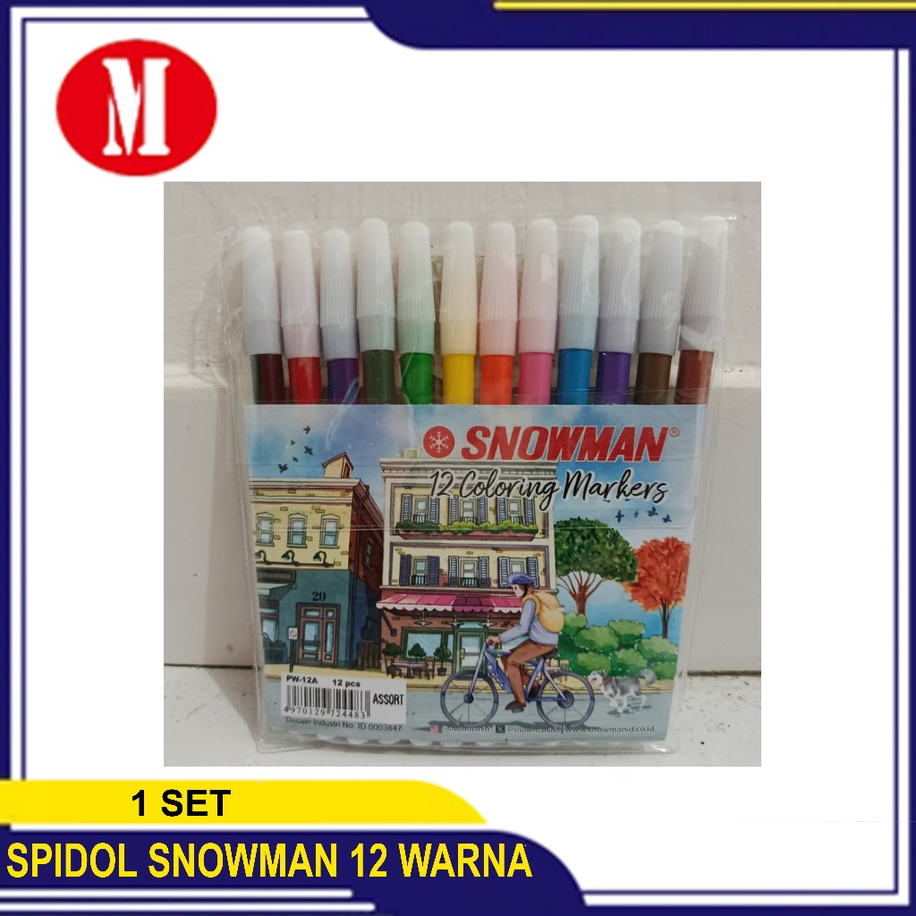 

Spidol Snowman12 warna