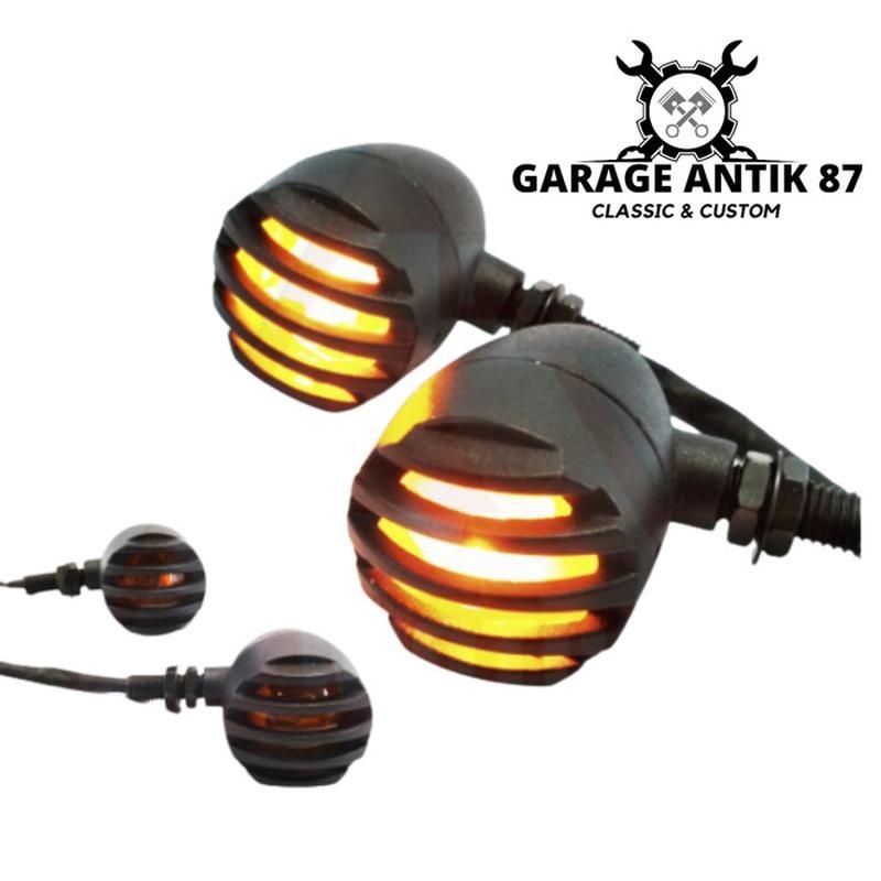Lampu sein sen acipi reteng custom japstyle cb model tralis hitam motor custom Sparepart Motor Termu