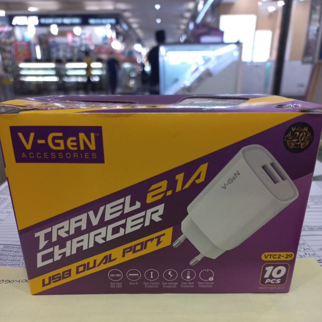 V-GEN TRAVEL CHARGER 2.1A KEPALA CHARGER V-GEN USB