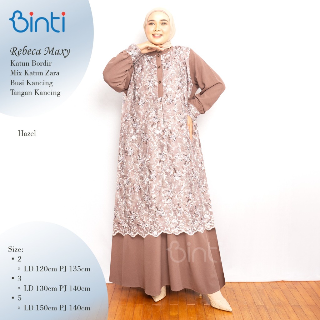 Rebecca Maxy Gamis Jumbo Katun Bordir Busui Ld 150 130 120