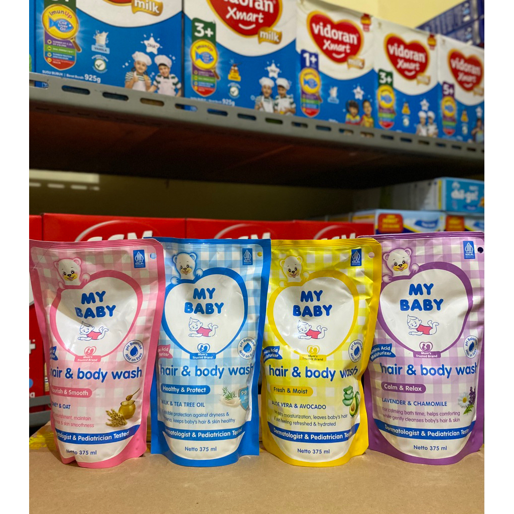 My Baby Hair & Body 375ml Sabun Shampo Bayi Refill