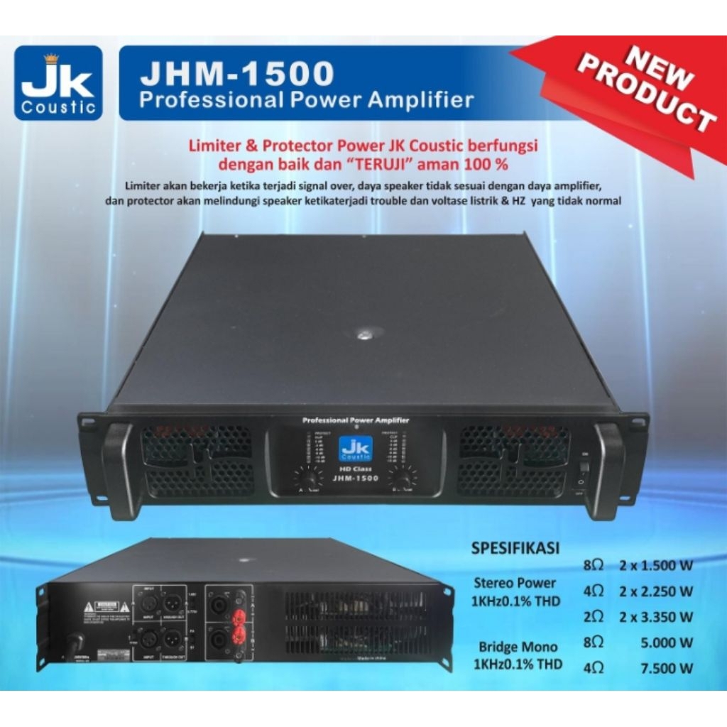 power amplifier JK coustic type JHM 1500