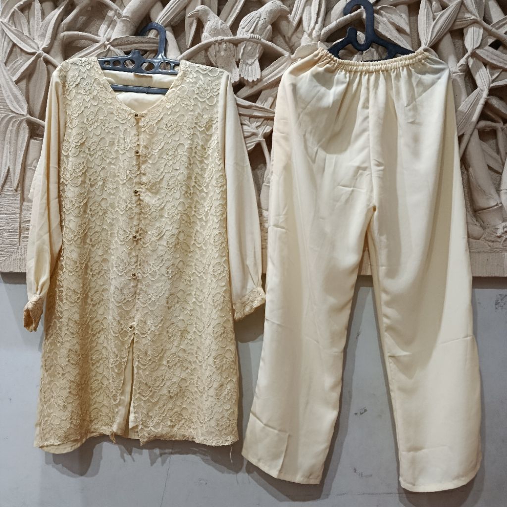 Setcel / Setelan Wanita Preloved / Setelan Tunik Panjang Dan Celana Panjang