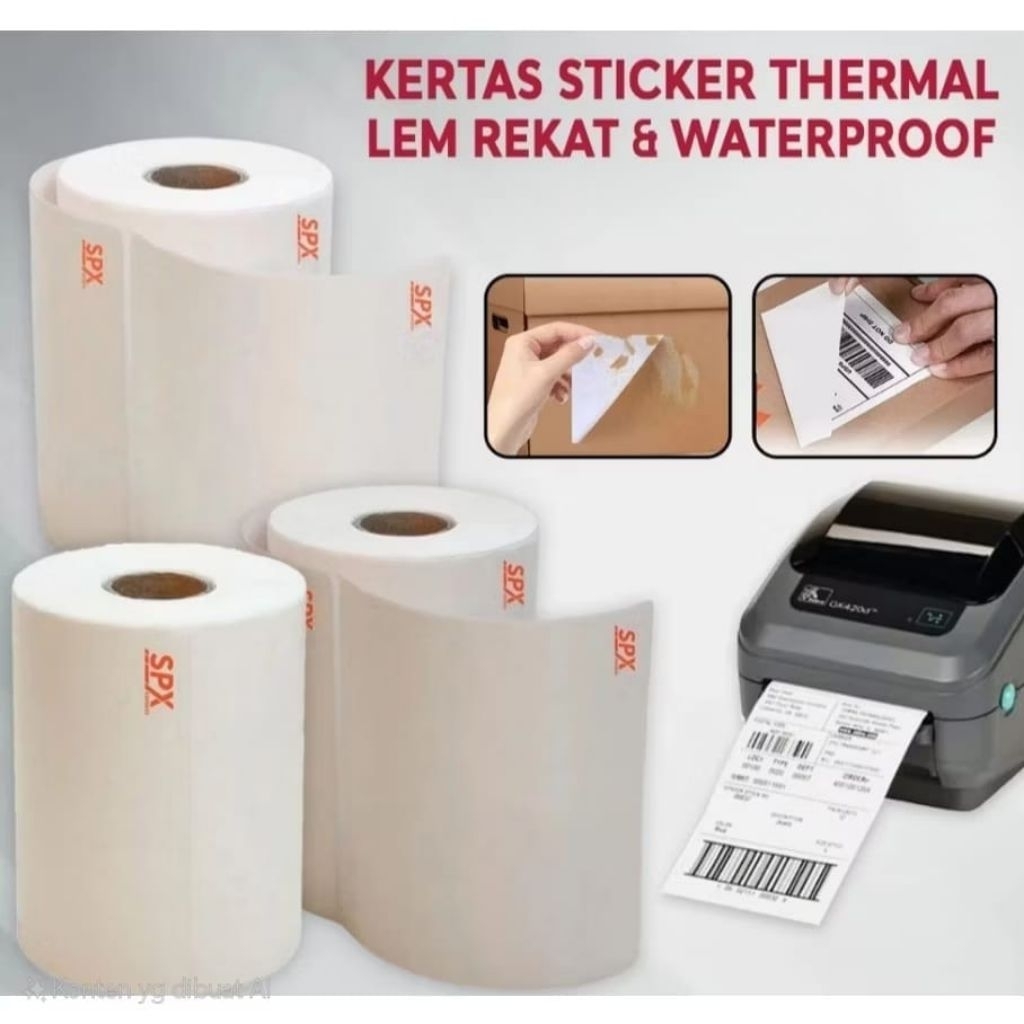 

STICKER RESI - Kertas Thermal Sticker Resi SPX UK 100 X 120 MM Kertas Sticker Termal Kertas Print Resi Shopee
