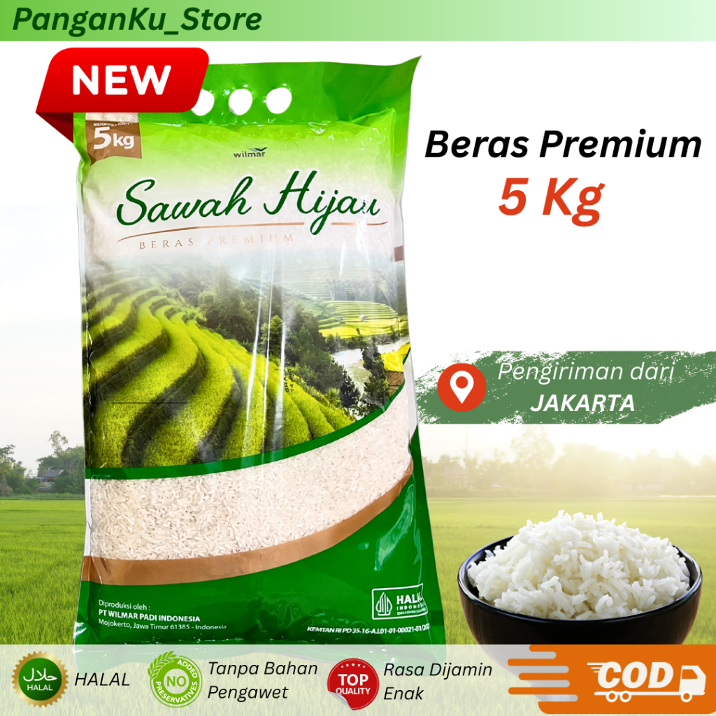 

TERBARU !! Beras Premium Pulen Wilmar Sawah Hijau 5kg