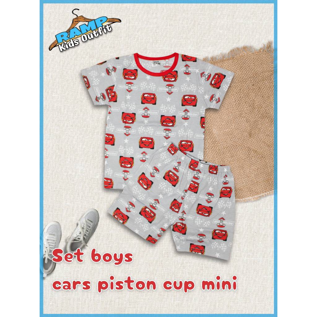setelan anak laki-laki | baju anak laki-laki | setelan kaos anak | Set boys cars poston cup mini bal
