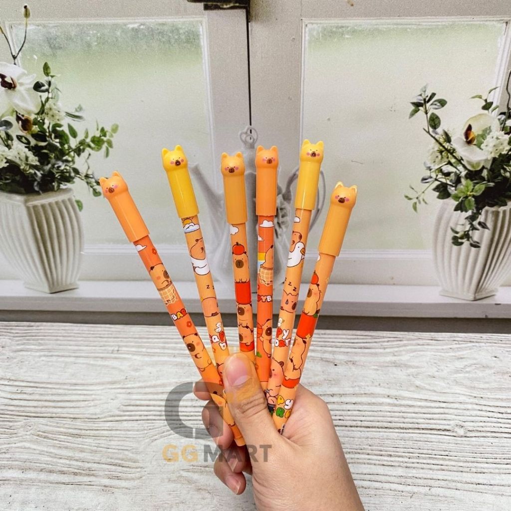 

G & G Mart PULPEN STANDAR KUPING CAPYBARA PG-2017 SOUVENIR HADIAH BALLPOINT AKSESORIS ANAK TINTA HITAM