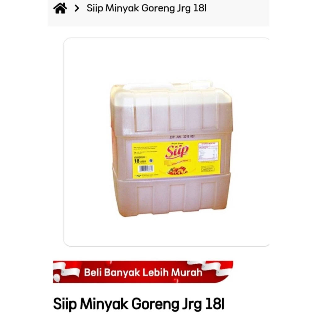 

siip minyak goreng djrigen 18 liter