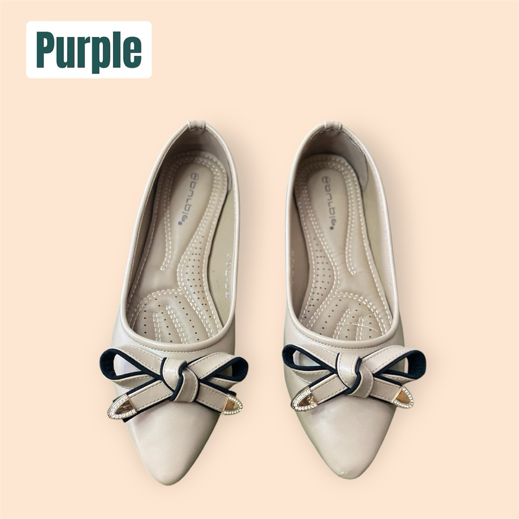PURPLE BL205 ~Sepatu Flat Shoes Wanita Bahan impor