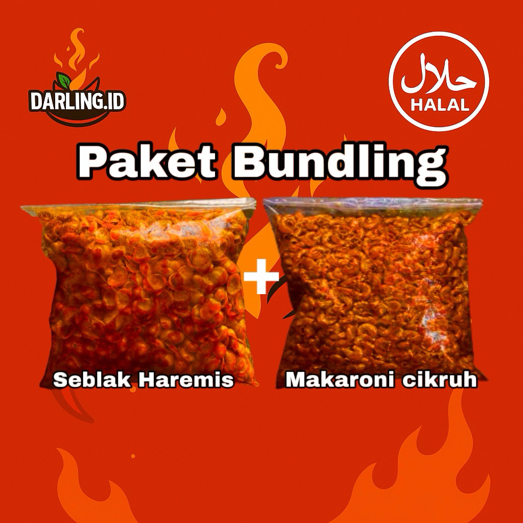 

Paket Bundling Seblak Bantet Haremis + Makaroni Cikruh Pedas Gurih - Cemilan Food Snack Pedas Gurih
