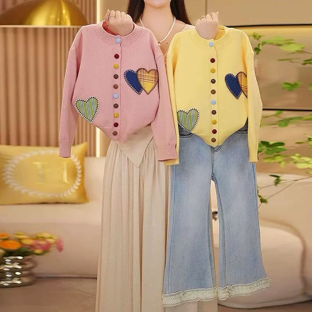 [COD] SETELAN KULOT KATBOL ATASAN CARDI RAJUT SIZE 150-170 IMPORT PREMIUM - SET JEANS ANAK CEWEK KOR