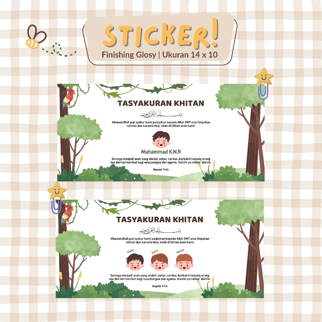 

STICKER KHITAN/STICKER TASYAKURAN KHITAN/STICKER SYUKURAN