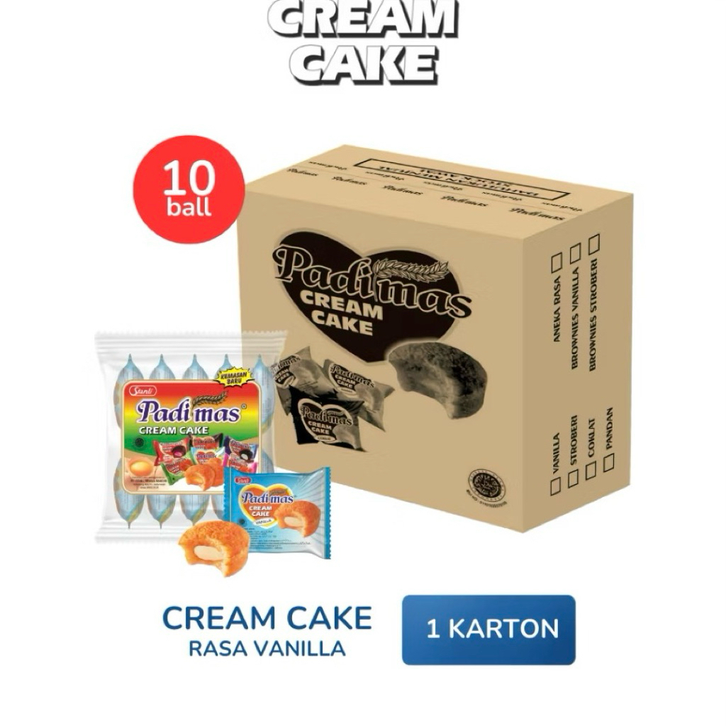 

1 Karton Padimas Bolu Cream Cake isi 100pcs 10x10ball