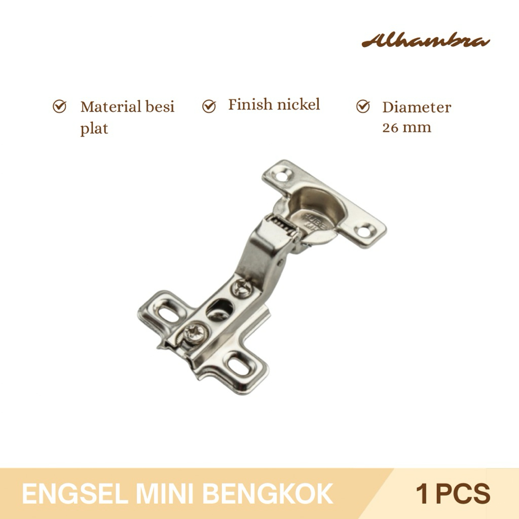 [1 Pcs] Engsel Mini Bengkok , Engsel Sendok Mini - Esel Lemari Kecil 26 mm