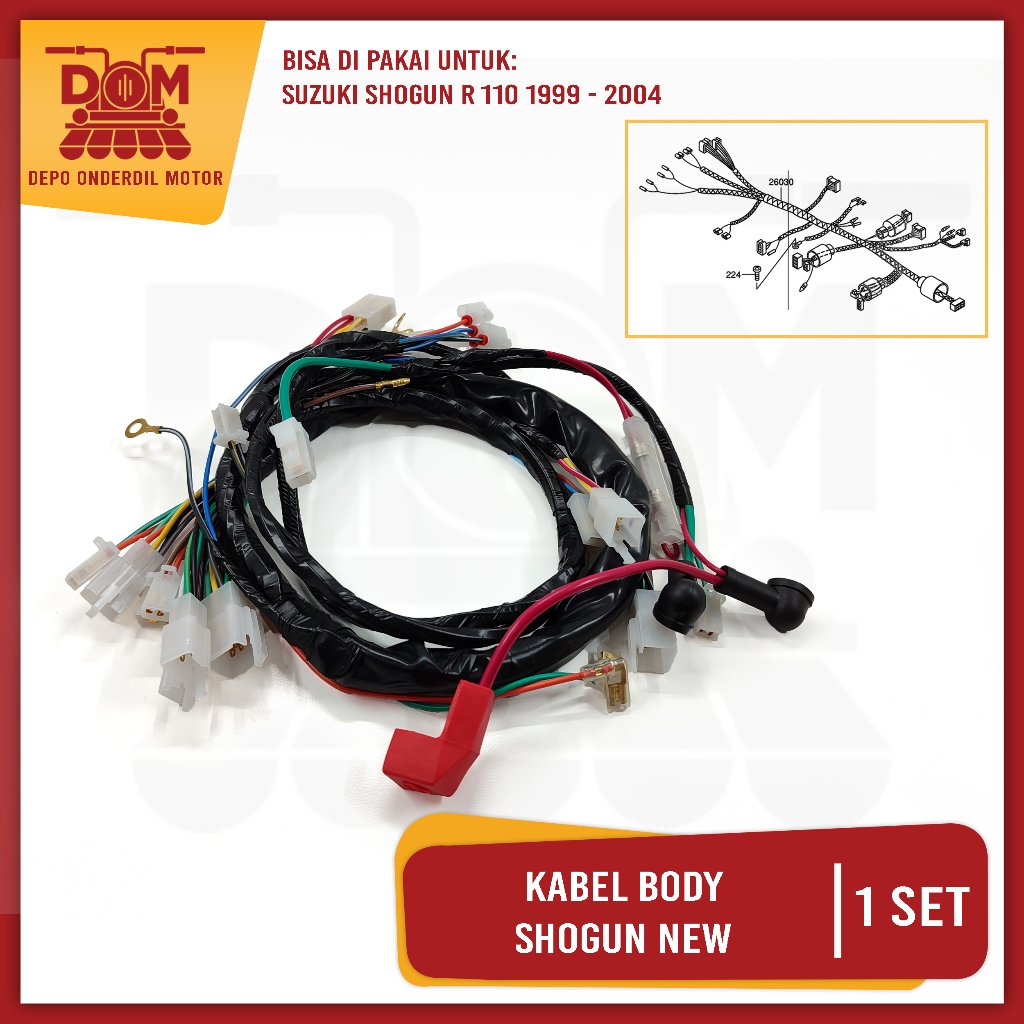 Kabel Body Shogun New 110 (TOKAIDO) 36610-23F30N000 Harness Wire Cable Bodi Set Motor Suzuki Shogun