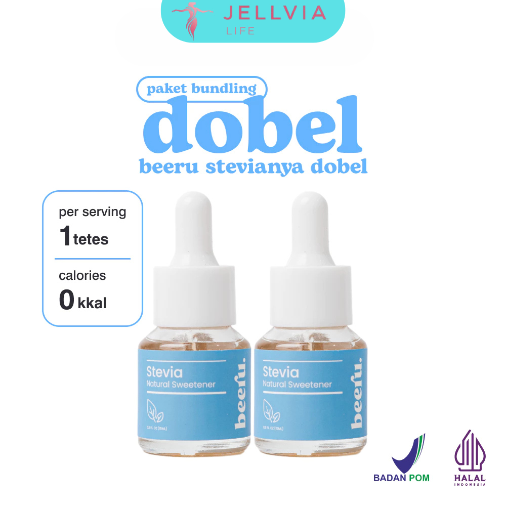 

Pemanis Alami Tanpa Kalori Beeru Stevia Paket Dobel 15ml + 15ml