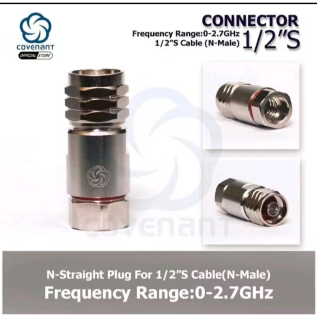 KONEKTOR KABEL HELIAX 4/8 50 OHM COAXIAL CONECTOR HELIAX N MALE 4per8 FSJ4 1/2s  atau 4/8