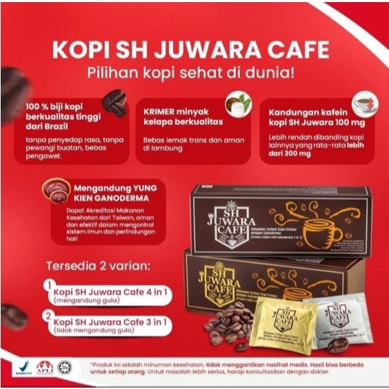 

VARIAN 3IN1 & 4 IN1 SH JUWARA CAFE KOPI KESEHATAN