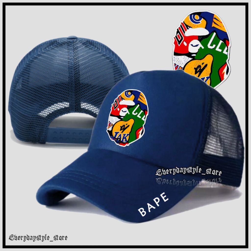 Topi Bape Trucker Jaring / Topi A Bathing Ape