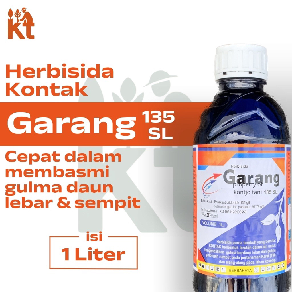 Herbisida Kontak - Garang 135 SL - Bahan aktif Paraquat Diklorida 135 g/l - Isi kemasan 1 Liter