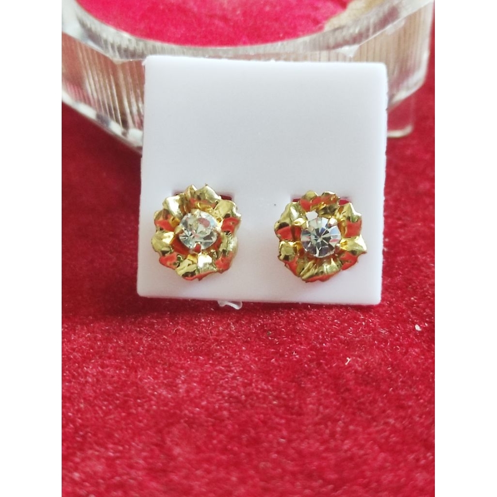 anting  / giwang mawar mata satu ukuran kecil, aanting titanium ,anting kristal, anting dewasa , ant