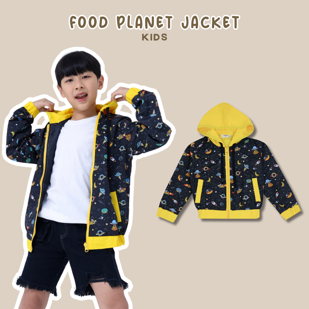Pop Kidswear Food planet Jacket - Jaket Anak Water Repellent