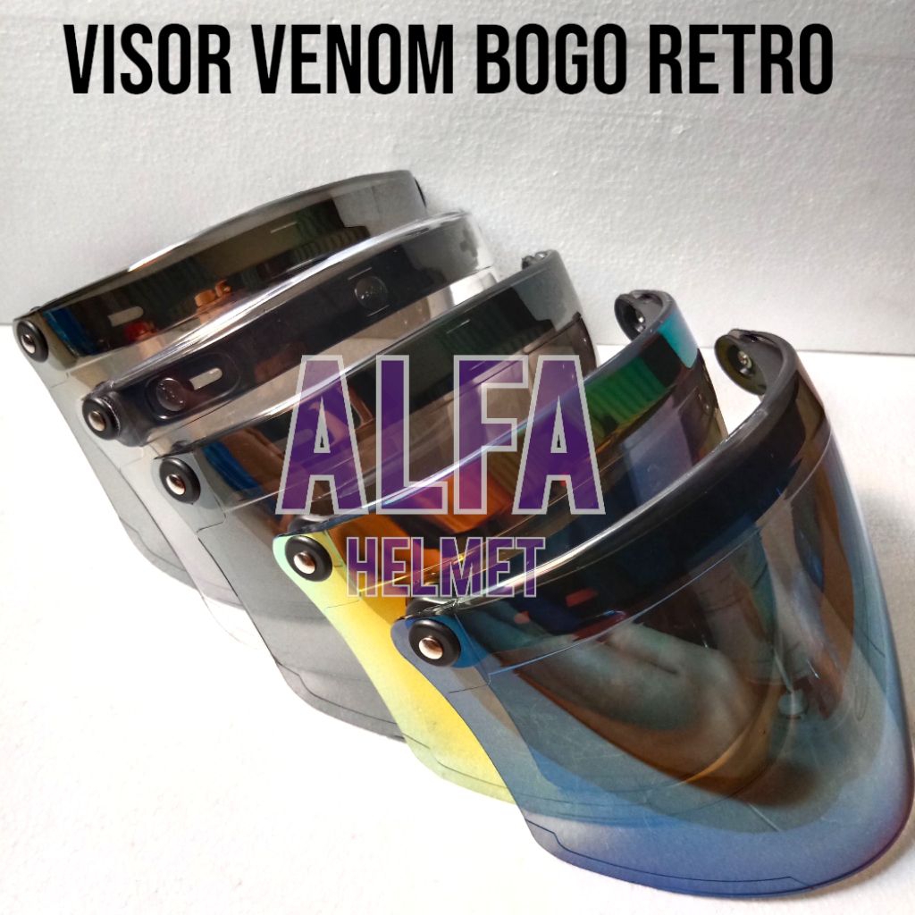Kaca Data Helm Bogo Retro Injak / Visor Datar Injak Helm Bogo Retro / Visor Injak Helm Bogo / Visor 