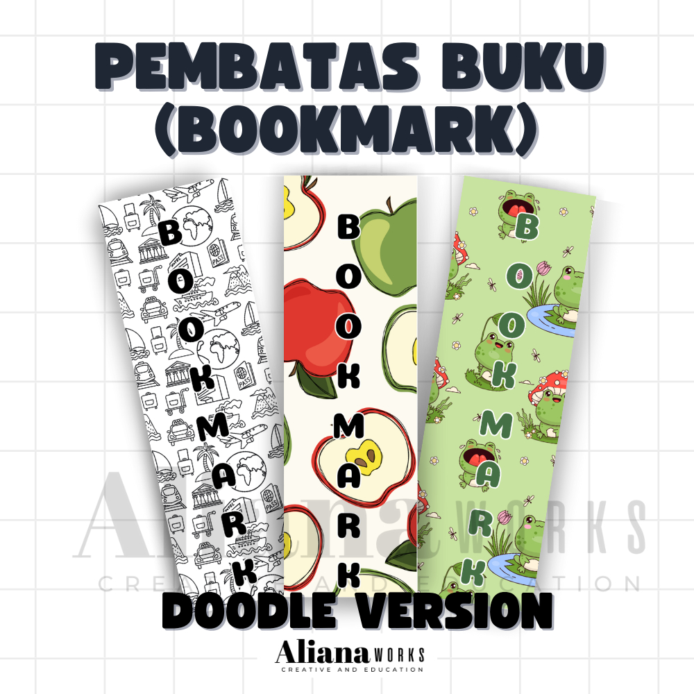 

Pembatas Buku Bookmark Murah Tema Doodle