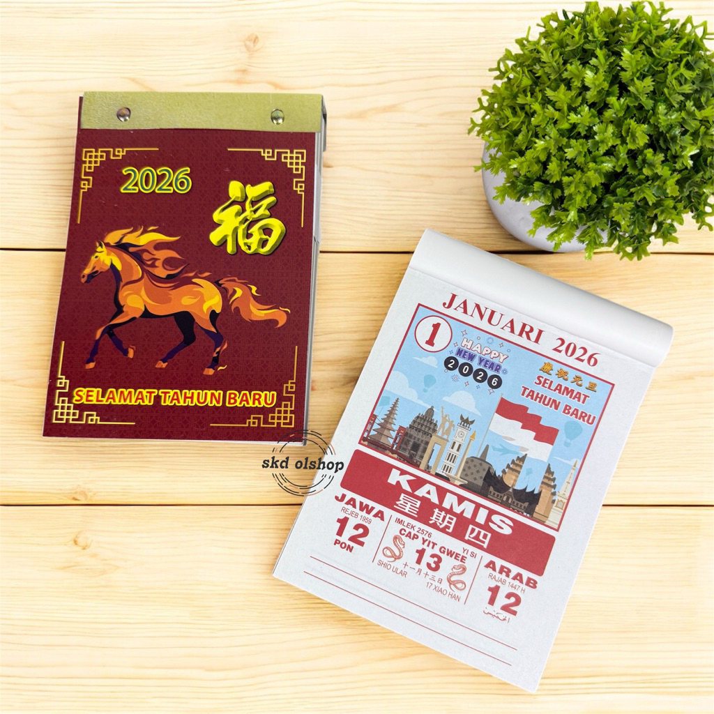 

Kalender harian sobek tahun 2026 PNC lokal ukuran medium sedang tangalan 2026