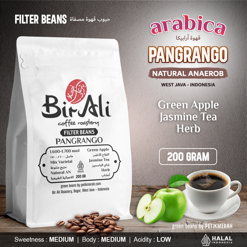 

PANGRANGO NATURAL ANAEROB Filter Beans Biji Kopi Bubuk Saring Arabika Arabica Petik Merah 200 Gram