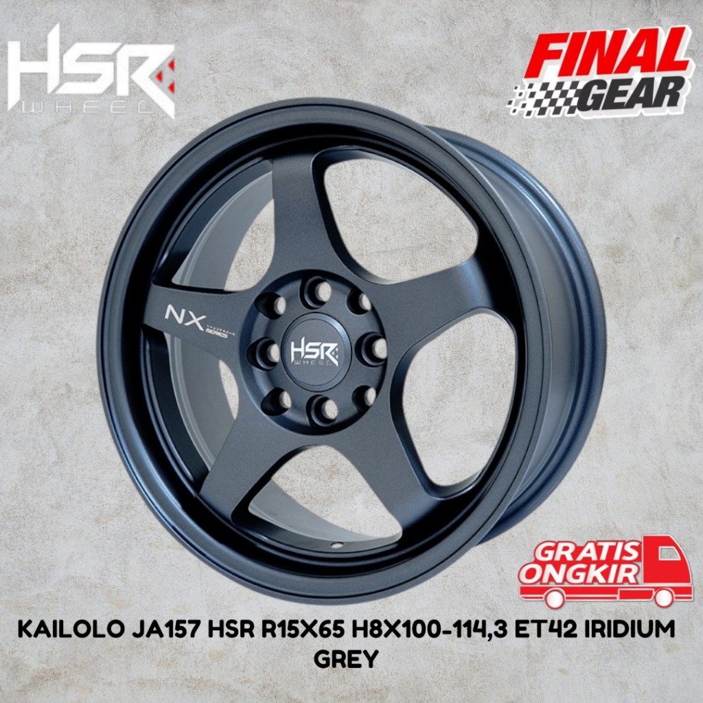 VELG HSR RING 15 UNTUK BRIO, JAZZ, XENIA, AGYA MODEL HSR KAILOLO PCD 8X100-114,3 R15X6,5