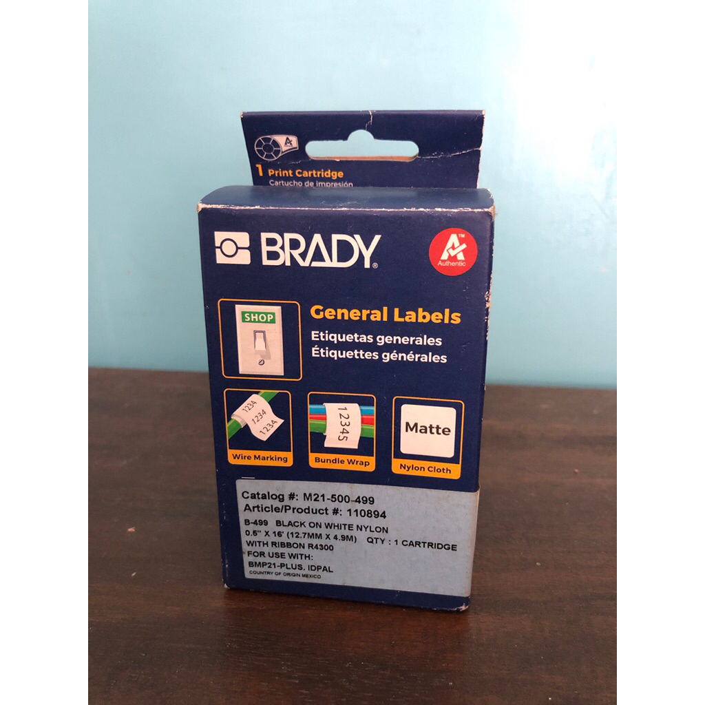 

BRADY M21-500-499 1/2" (12.7mm) Black on White