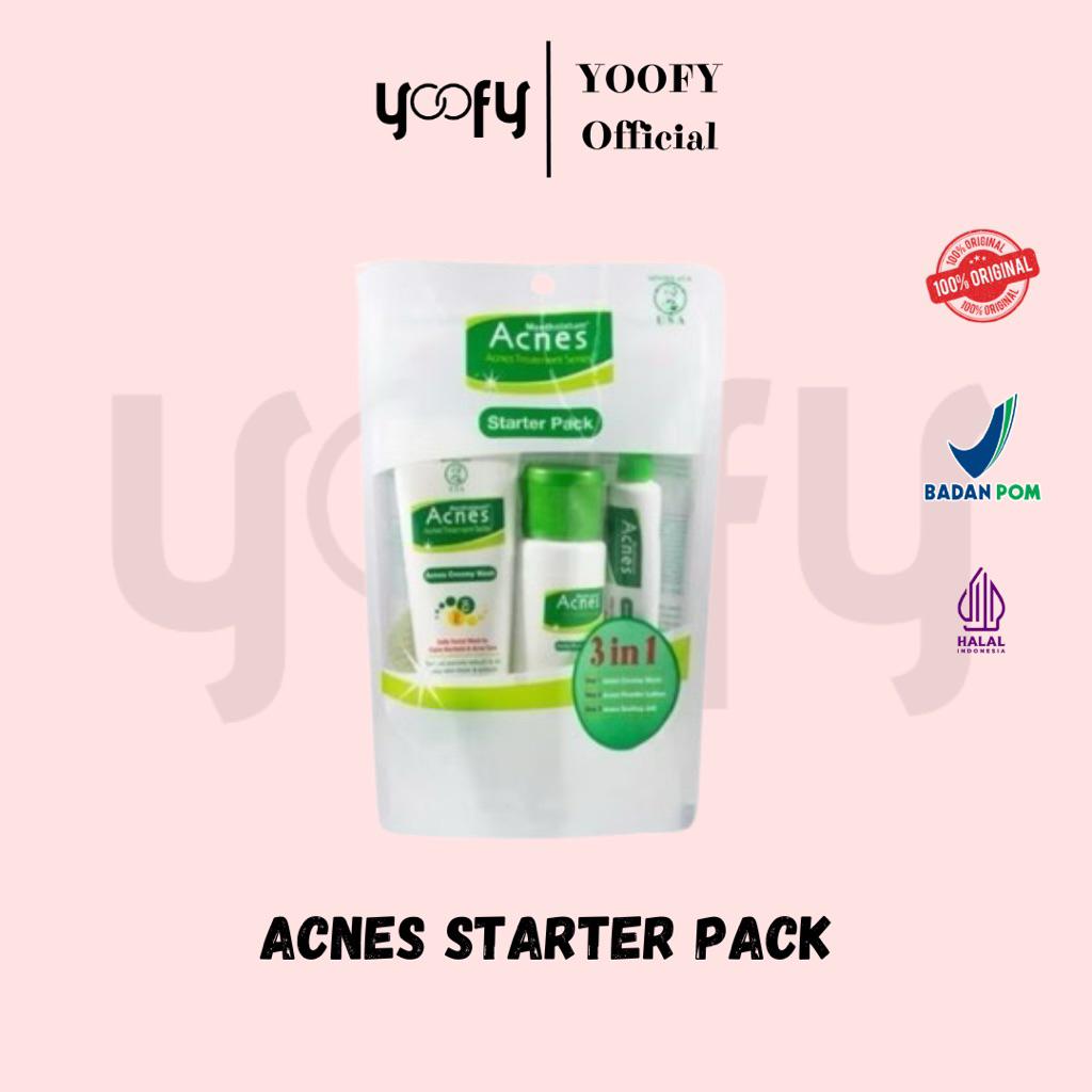 ACNES STARTER PACK / ACNES paket 3 in 1 / ACNES TRAVEL SIZE / ACNES FACEWASH / ACNES SEALING GEL