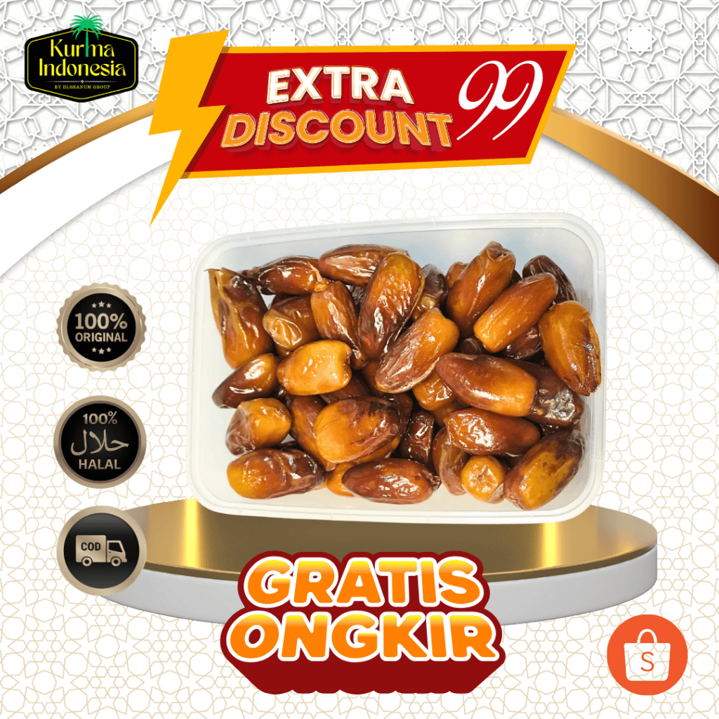 

Kurma Tunisia Madu 1kg Non Tangkai Kemasan Thinwall Tunis madu Premium Grade B - Kurma Indonesia