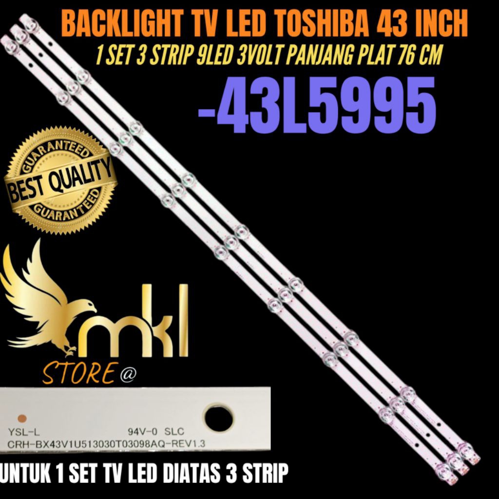 BACKLIGHT TV LED TOSHIBA 43 INCH 43L5959