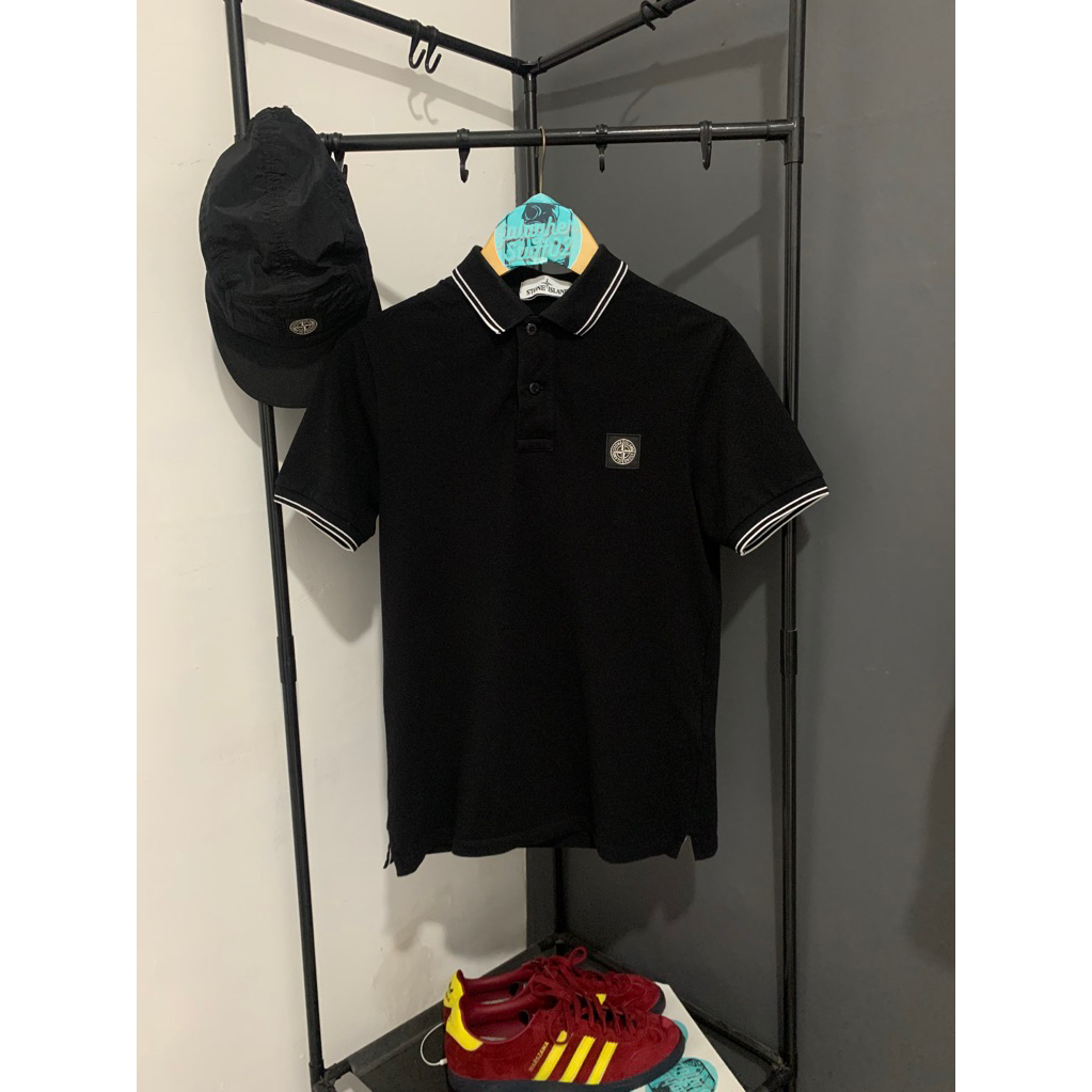 POLO SHIRT STONE ISLAND BLACK 100% ORIGINAL