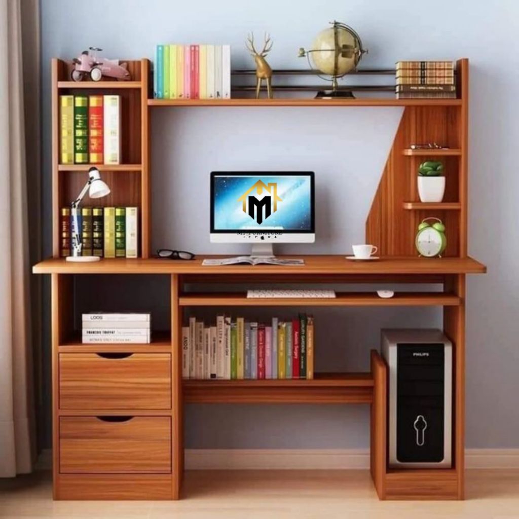 Meja Belajar komputer modern kayu jati Jepara