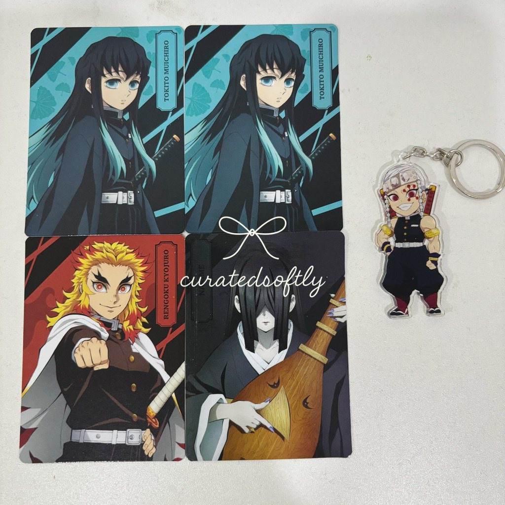 ready stock | family mart x demon slayer kny kimetsu no yaiba merch acrylic standee keychain pin gac