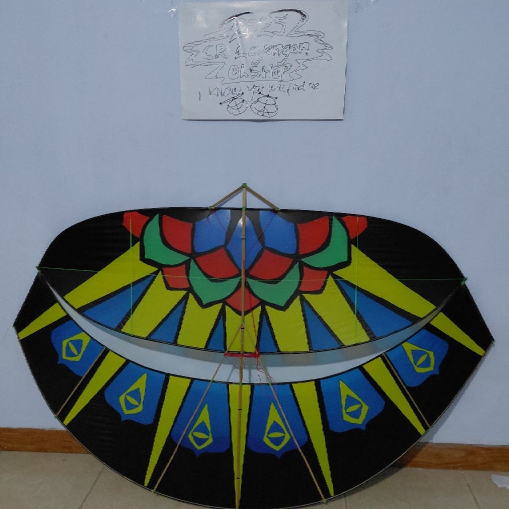 Layangan Gapangan pegon 1,5 Meter Jadi Sesuai Foto Set Sendaren